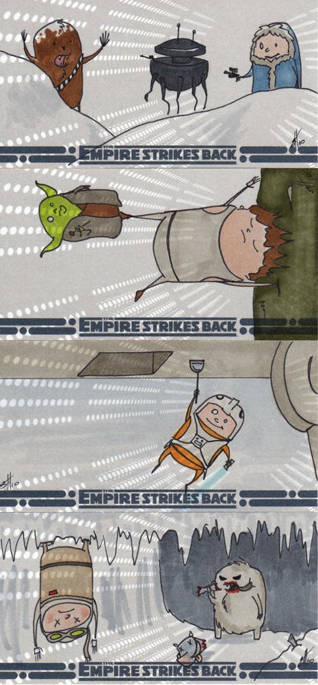 Empire Strikes Back 3D sketchcard