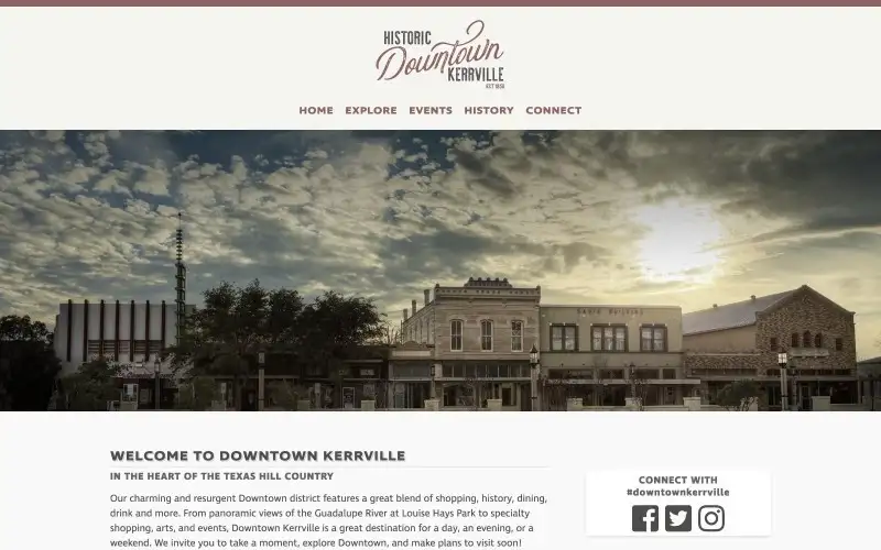 Screenshot of downtownkerrville.com
